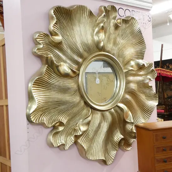 GOLD FRAMED MIRROR 1200MM DIA