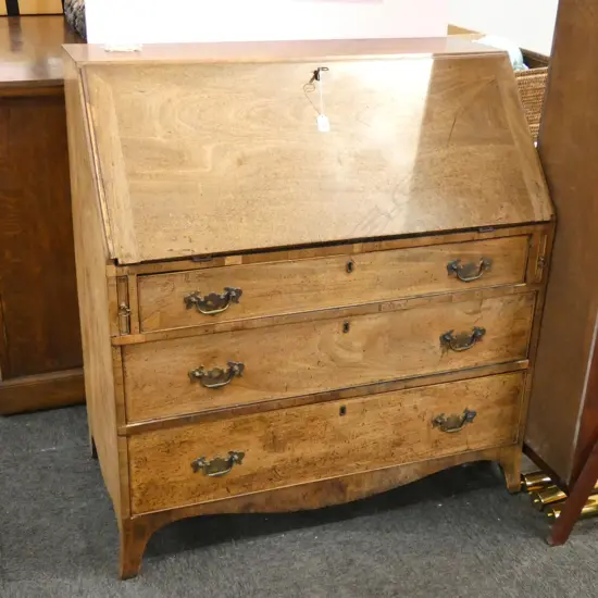 GEO.III OAK DROP FRONT BUREAU W. 975MM