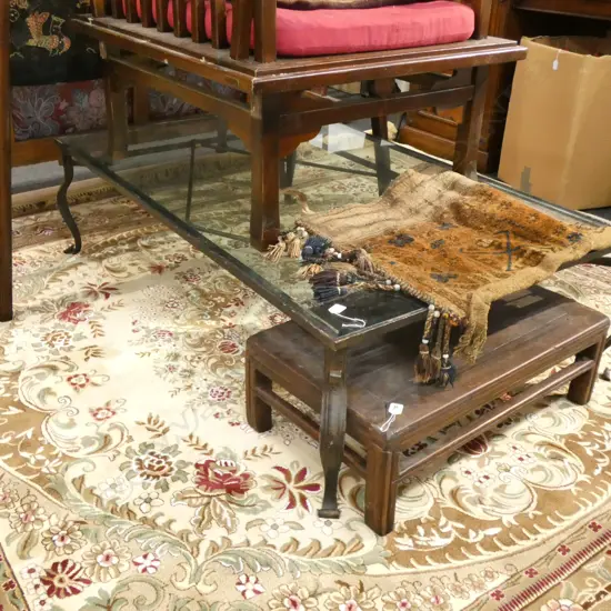 LARGE IRON & GLASS COFFEE TABLE 1510 X 900 MM