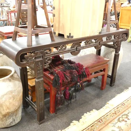 EBONISED ORIENTAL CONSOLE TABLE L. 1750MM
