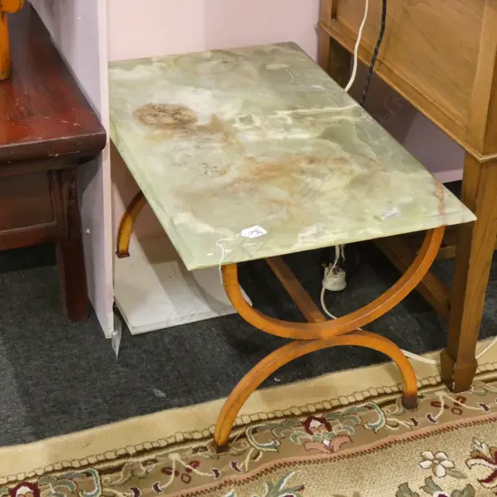 MARBLE AND METAL SIDE TABLE L. 700MM