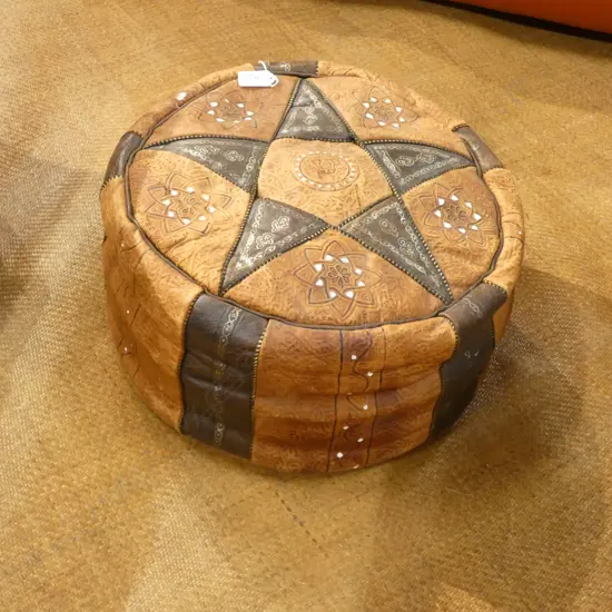 EASTERN LEATHER POUF D 350 MM