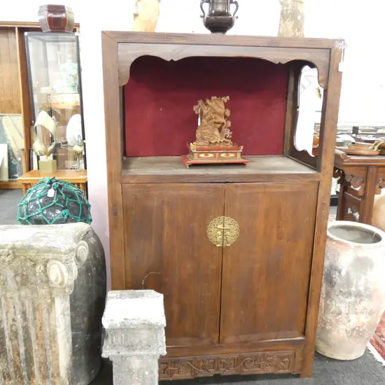 ORIENTAL CABINET WITH 2 DOORS AND SHELF H. 1570MM W. 950MM