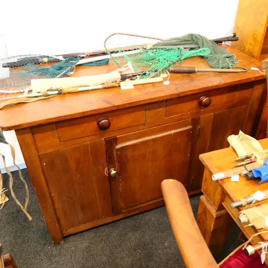 EARLY NZ COLONIAL KAURI DRESSER BASE Width 1300 cm Height 830 cm Depth 640