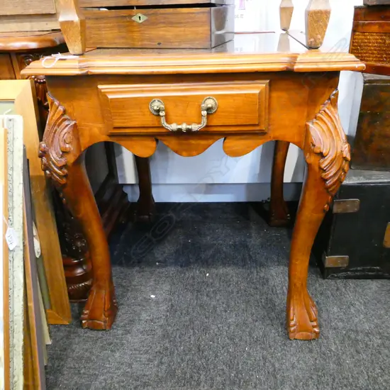 WOOD AND GLASS TOP TABLE