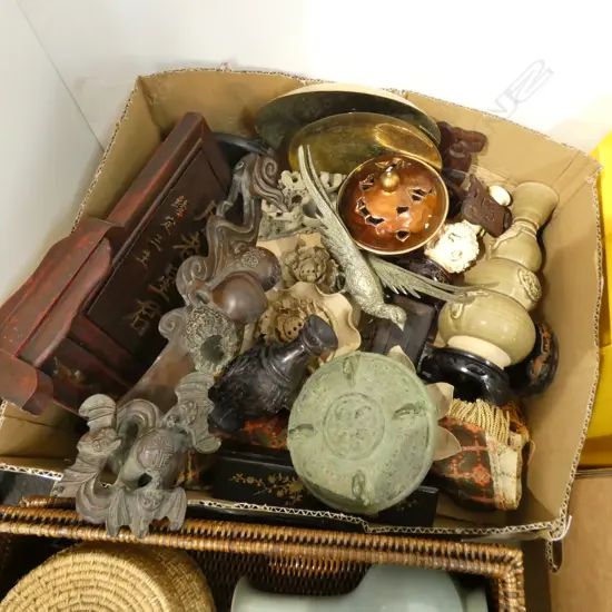 BOX LOT ASST. ORIENTAL ITEMS