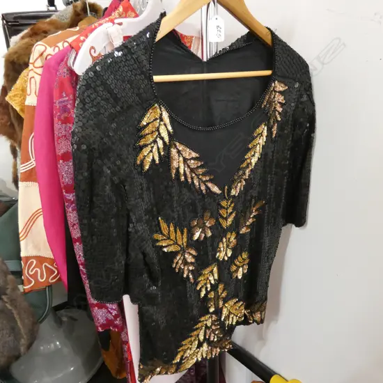 GERMAN BEADED BLACK TOP, APPROX LARGE SIZE