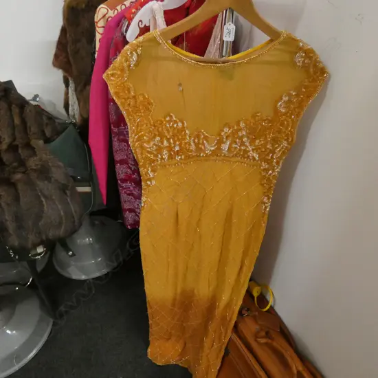 VINTAGE BEADED DRESS, SMALL REPAIR
