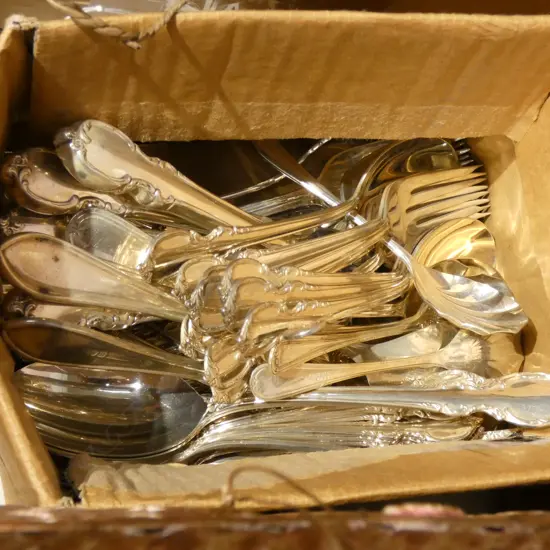 BOX LOT ROGERS BROS. CUTLERY ETC