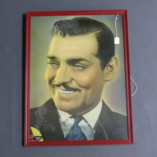 MGM 1936 STUDIO PORTRAIT OF CLARK GABLE PRINTED ON LINEN STOCK AND FRAMED H. 620 x 460mm