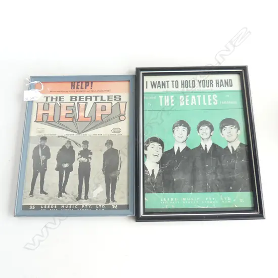 (19) 2X FRAMED BEATLES SMALL POSTERS