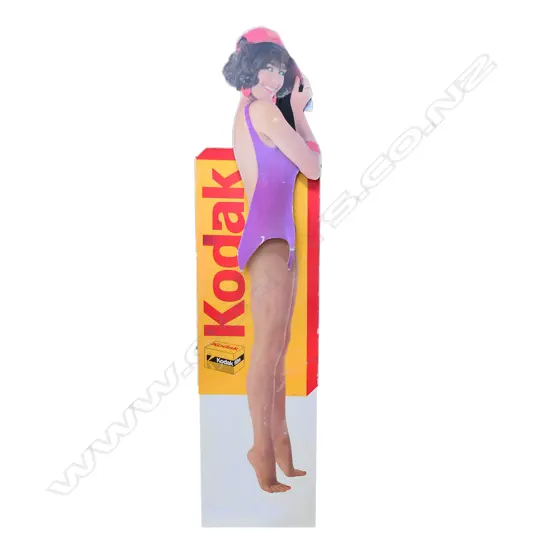 KODAK CARDBOARD ADVERTIZING FIG WITH WIRE STAND, H.1630mm