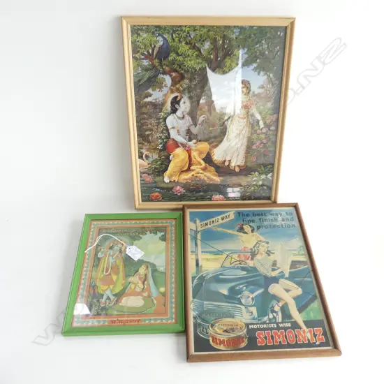 (19) 3X FRAMED WORKS, 2 INDIAN SUBCONTINENT THEMED & 1 SIMONIZ