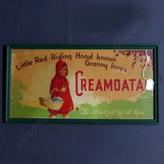 CREAMOATA SHOP SIGN FRAMED, 230 x 480mm