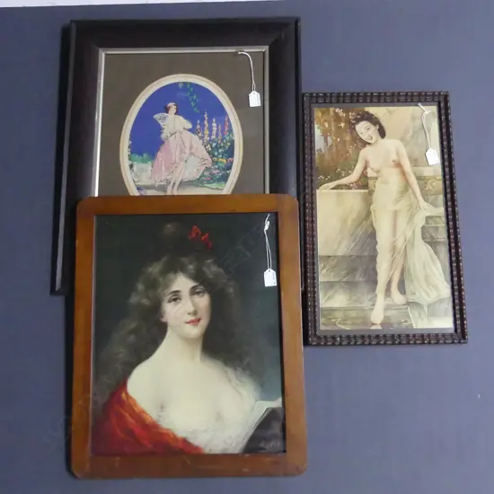 3 x VINTAGE POSTERS OF WOMEN FRAMED, 480 x 370mm