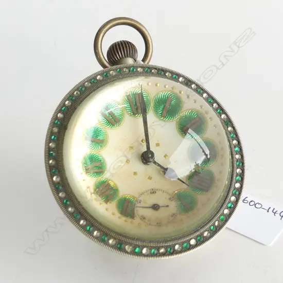 (14) A GLASS BALL DESK CLOCK H. 110