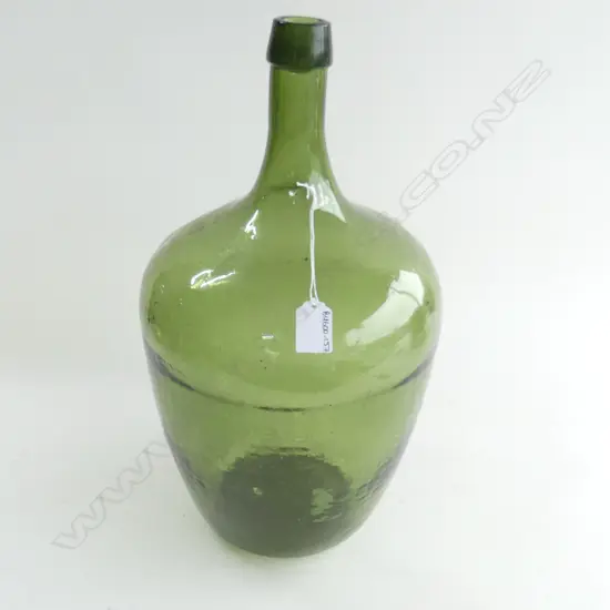 LARGE GREEN GLASS CARBOY H. 450mm