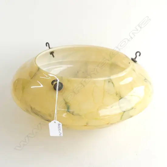 ART DECO HANGING SHADE YELLOW COLORWAY WITH 3 CHAINS, W.360mm