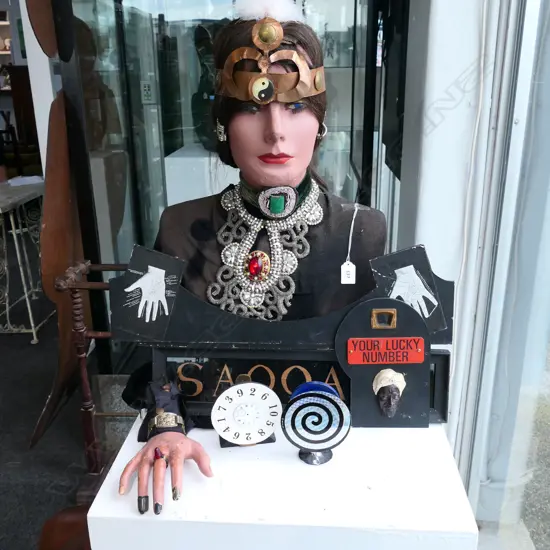 SIDESHOW BUST 'SAQQARA' THE PALM READER WITH ASSOCIATED AIDS  H. 620mm