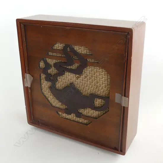 SQUARE PA SPEAKER WITH FRETTED GENIE LAMP NEEDS ATTENTION H. 300mm