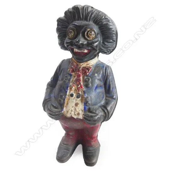(9) 'MR SMILES' MONEY BOX IN BLUE JACKET AND RED TROUSERS H. 165mm