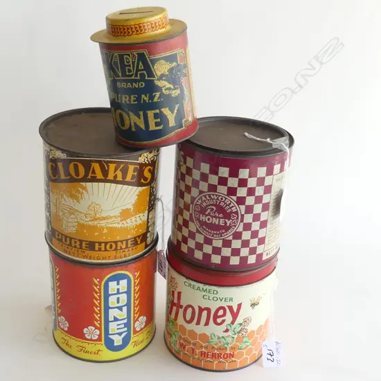5 HONEY TINS H. 150mm