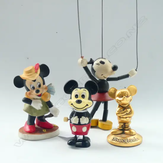 4 DISNEY CHARACTERS 2 x MICKEY MOUSE & 2 x MINNIE MOUSE H. 100mm