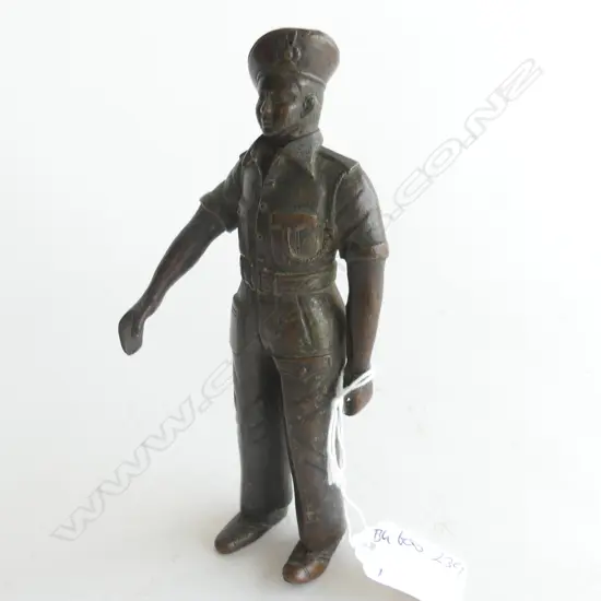 BRONZE FIGURE OF SOLDIER PURCHASED IN NEPAL IN 1970s H. 160mm