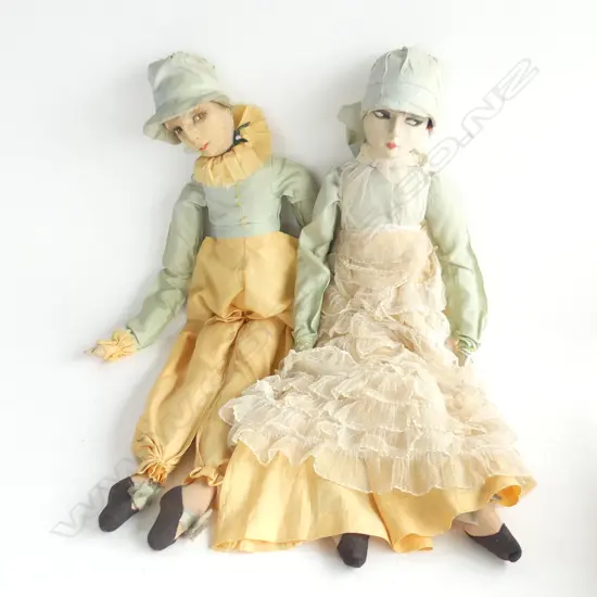 FRENCH ART DECO BOUDOIR DOLLS MAN & WOMAN H 690mm