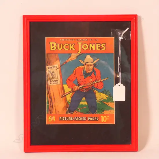 A FRAMED COWBOY COMICS EDITION No. 164 OF 'BUCK JONES' H. 170 x 130mm