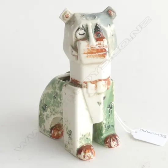 (5) A LOUIS WAIN CIRCA 1920 'LUCKY HAW-HAW CAT' POTTERY SPILL VASE H. 130mm has faults  AF