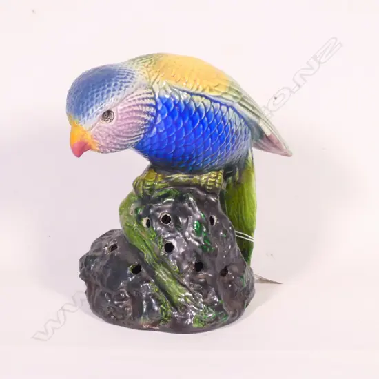 A BRETBY FLOWER FROG IN THE FORM OF A PARROT H. 180mm