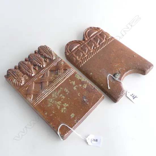 (75) 2 SALT GLAZED EDGING TILES 220MM