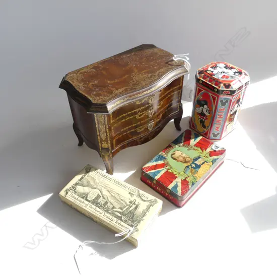 (71) 4 VINTAGE TINS COMMODE GEORGE V TOBACO & MICKEY MOUSE