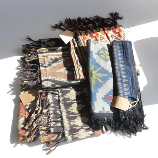 (89) 4 VINTAGE INDONESIAN IKAT WOVEN TEXTILES  2000 x 270mm