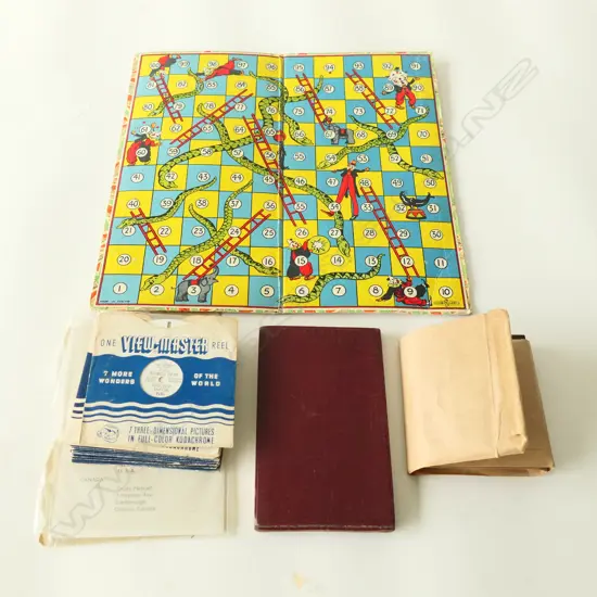 (85) BAG LOT VIEWMASTER SLIDES AUTOGRAPH BOOK ETC