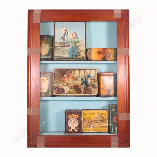 WALL DISPLAY UNIT WITH 9 TINS INSIDE, H.740mm