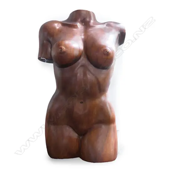 LG WOODEN FEMALE TORSO, H.667mm
