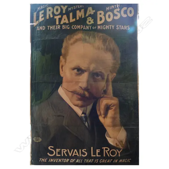 LG MAGICIAN POSTER 'SERRAIS LE ROY', BELGIAN MAGICIAN & ILLUSION DESIGNER, 1000 x 670mm