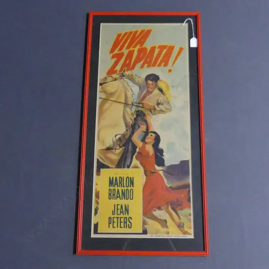VINTAGE MOVIE DAYBILL POSTER 'VIVA ZAPATA !' PRINTED IN SYDNEY, 730 x 310mm