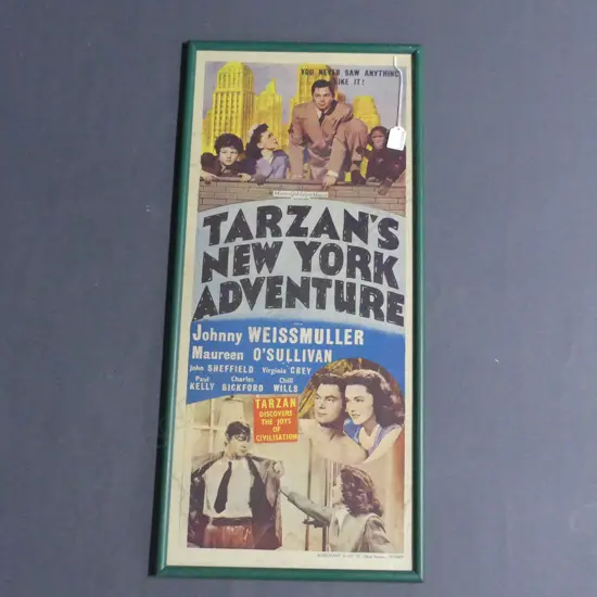 VINTAGE 'TARZAN'S NEW YORK ADVENTURE' AUSTRALIAN DAYBILL POSTER, 745 x 325mm