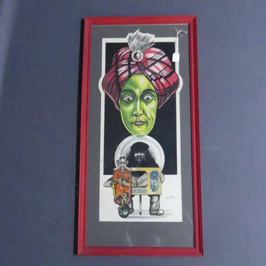 INK & W/C ORIGINAL STREET PREFORMER BY JOHN PRATT 1982 H.720 x 280mm