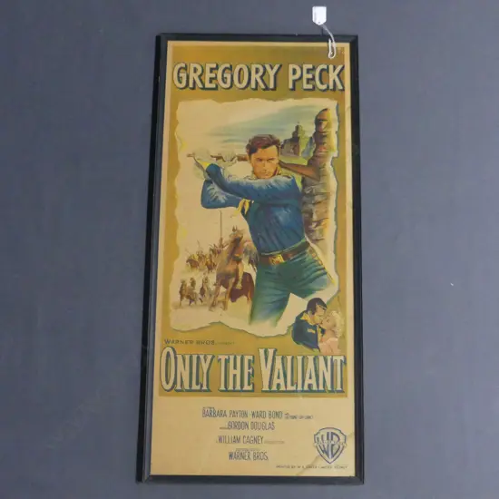 FRAMED DAYBILL FOR 'ONLY THE VALIANT' PRINTED IN SYDNEY, 730 x 320mm