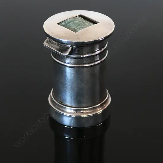 Rare 1904 Asprey Sterling Silver Stamp Dispenser in the form of a Post Box,