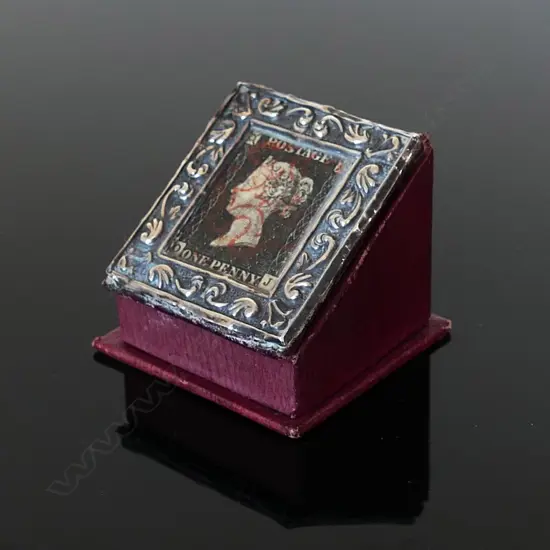 Birmingham c.1900 Hallmarked  Silver and Leather Single Compartment Stamp Box,