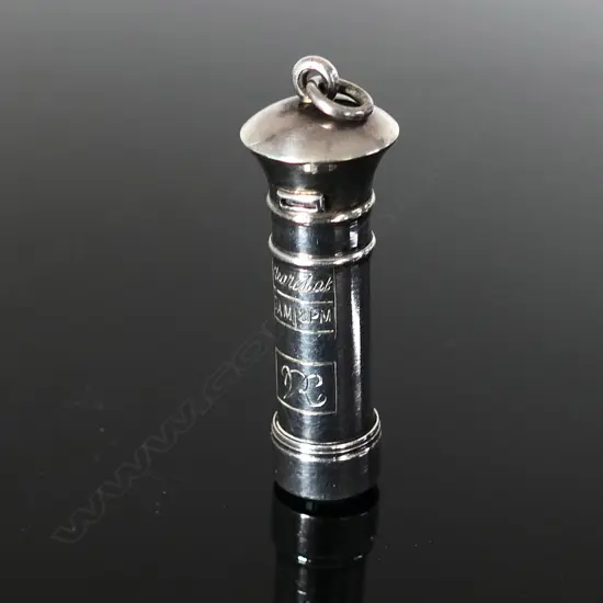 Unmarked Silver Seal in the shape of a Victorian Pillar Box