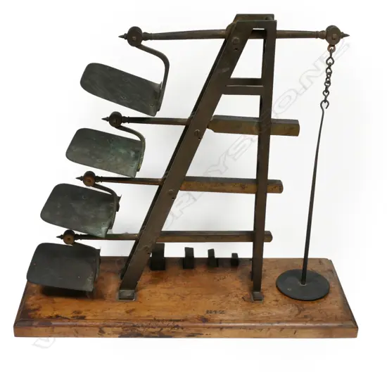 Vintage Four Tier Brass Postal Ladder Scale, made by De Grave, Short, Fanner & Co.
