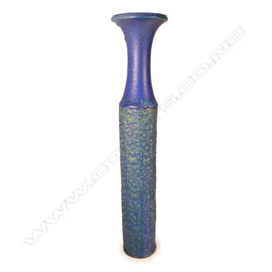 Graeme Storm tall stoneware cylinder vase c.1960/70