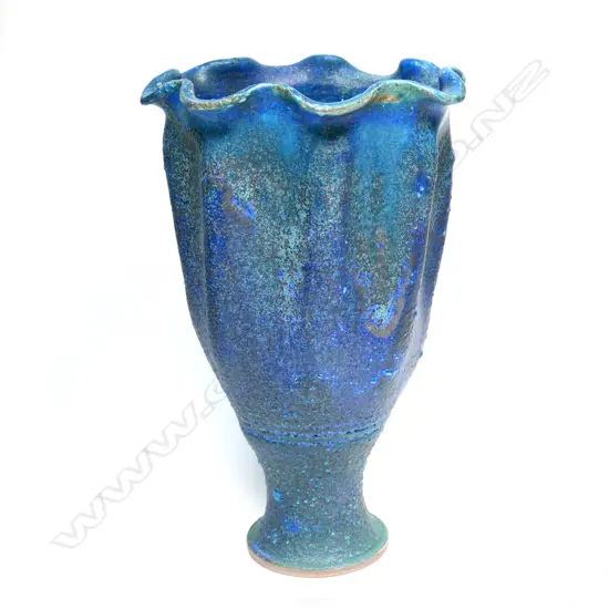 Graeme Storm stoneware fluted vase