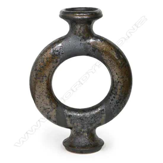Graeme Storm stoneware large ring vase